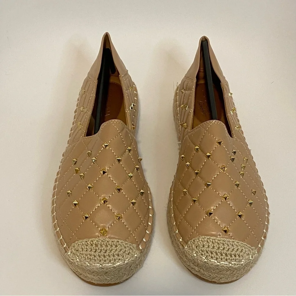 Fashion Nova Go your own way Espadrilles nude slip on studded detail quilted 10